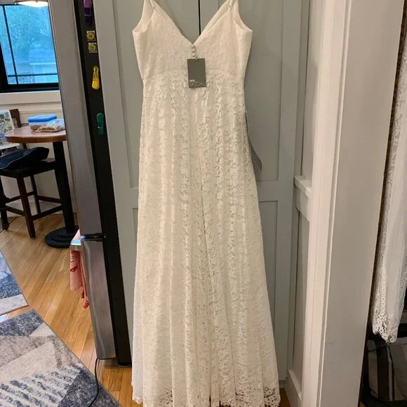 ASOS Ariana Lace Cami Wedding Dress with Full Skirt - Picture 3 of 8